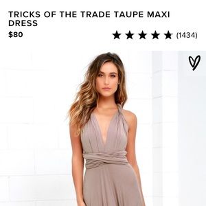 LuLu’s Tricks of the Trade Taupe wrap dress